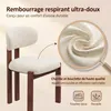 Lot de 2 chaises de salle à manger en chenille,bois massif Voir les images du produit 7