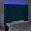 vidaXL LED Kopfteil Dunkelblau 93x16x118/128 cm Samt Produktbild-Vorschau 4