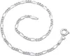 Figaro Armband 925 Sterling Silber rhodiniert 2,3mm breit Produktbild-Vorschau 1