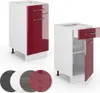 Küchenunterschrank Vicco Fame-Line Bordeaux Hochglanz 40 cm Produktbild-Vorschau 6