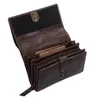 Dunkelbraune Leder Damenbörse 15x9,5x3,5cm, Portemonnaie Produktbild-Vorschau 3