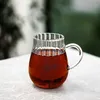 6er Riffle Gläser-Set 350 ml - Tee- Kaffeegläser mit Henkel Produktbild-Vorschau 3