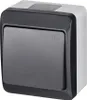 Aufputz Klingel Taster 10 A 230 V IP44 Farbe Anthrazit Produktbild-Vorschau 1
