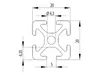 Länge 140mm - Aluminiumprofil 20x20L I-Typ Nut 5 (leicht), Produktbild-Vorschau 2