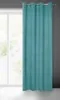 A single turquoise curtain hangs in front of a window, covering most of the frame. Voir les images du produit
