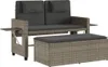 vidaXL Gartenbank Verstellbar mit Kissen Grau Poly Rattan Produktbild-Vorschau 1