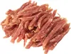 A pile of dried duck jerky strips for dogs, presented on a white background. Produktbild-Vorschau