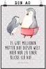 Mr. & Mrs. Panda Bild Pinguin mit Kind DIN A0 - Grau Produktbild-Vorschau 1