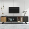 MODFU Elegante TV-kast met houtdecor en draaiende glazen Productafbeelding-voorbeeld 10