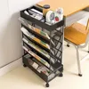 Mobiles Bücherregal auf Rollen, doppelseitig, freistehendes Produktbild-Vorschau 4