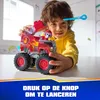 A young boy is playing with a red toy fire truck. Produktbild-Vorschau