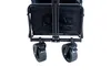 The rear view of a black foldable outdoor wagon with wide off-road tires. Produktbild-Vorschau