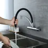 Wasserhahn Küche Wandmontage Schwarz,180° drehbar Silikon Produktbild-Vorschau 1