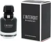A bottle of Givenchy L'Interdit Intense Eau de Parfum for women and its packaging are displayed against a white background. Produktbild-Vorschau