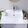 Waschbecken keramik 50 x 35 x 12.5 cm,Weiß, Eckig Produktbild-Vorschau 2