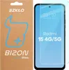 A product package for a screen protector, shown next to the screen protector applied to a smartphone. Produktbild-Vorschau
