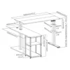 A technical drawing of an adjustable desk with dimensions and measurements. Produktbild-Vorschau