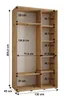 A diagram of an open wardrobe with dimensions shown. Produktbild-Vorschau