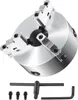 A three-jaw self-centering lathe chuck with its accessories, including a T-handle wrench, screws, and an Allen wrench, displayed against a white background. Podgląd zdjęcia produktu