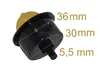 A close-up shot of a black and yellow primer bulb for a lawnmower, with measurement lines and text indicating dimensions. Anteprima dell’immagine prodotto