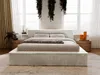 A bedroom scene with a bed, nightstands, and curtains. Produktbild-Vorschau