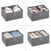 Comodino Relaxdays, 4 cassetti in tessuto, metallo, effetto Anteprima dell’immagine prodotto 3