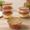 6x Esperanza Vorratsdose rund 900ml Glas & Holzdeckel Produktbild-Vorschau 2