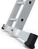 Close-up view of the bottom section of an aluminum ladder, showing its feet and lower rungs. Produktbild-Vorschau