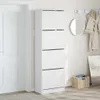 vidaXL Schuhschrank mit 4 Klappen Weiß 60x34x187,5 cm Produktbild-Vorschau 3