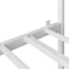 A close-up view of the white metal frame of a bed. Produktbild-Vorschau