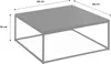 A 3D rendering of a square coffee table with dimensions indicated. Produktbild-Vorschau
