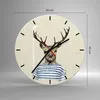 Wanduhr - Rund - Glasuhr - Hipster Anthropomorphismus Produktbild-Vorschau 3