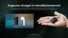 A hand holding a small flashlight, with a comparison graphic of the flashlight next to an earbud. Podgląd zdjęcia produktu