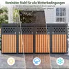 COSTWAY Mülltonnenbox 2er für 2 Tonnen aus verzinktem Stahl Produktbild-Vorschau 6