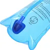 Close-up of a blue water bladder with a drinking tube and instructional diagrams. Náhled obrázku produktu