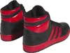 A pair of black and red Adidas high-top sneakers. Podgląd zdjęcia produktu
