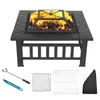 LEADZM Feuerstelle 82 x 82 x 52CM mit Grillrost & Produktbild-Vorschau 2