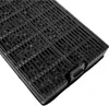 A close-up, angled view of a black plastic filter grate. Produktbild-Vorschau