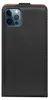 A black flip case for an iPhone is shown from the back. Anteprima dell’immagine prodotto