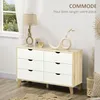HOMCOM Commode 6 tiroirs commode chambre meuble de Voir les images du produit 3