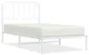 vidaXL Bettgestell mit Kopfteil Metall Weiß 100x200 cm Produktbild-Vorschau 1