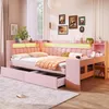 Daybed 140x200 cm mit USB & LED – Tagesbett in Rosa, Produktbild-Vorschau 3