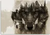 Leinwandbild wolf abstrakt 120x80 cm Feeby braun wandbild Produktbild-Vorschau 3
