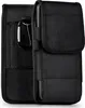 A black fabric phone pouch with a carabiner clip is shown against a white background. Produktbild-Vorschau