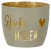 Gilde Windlicht, "Glücksmoment", Schriftzug, Metall, beige, Produktbild-Vorschau 5