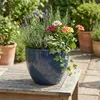 Pot de fleurs en céramique Eggpot bleu foncé-gris Ø21cm Voir les images du produit 5