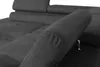 Close-up of a dark gray sofa armrest and headrest. Produktbild-Vorschau