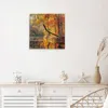 Wanduhr aus Glas mit Motiv Herbstwald See- 30 x 30 cm - Produktbild-Vorschau 3