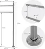 Diagrams and measurements of a metal stand. Anteprima dell’immagine prodotto
