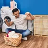 Kosz na pranie z bambusa z 2 workami Podgląd zdjęcia produktu 3